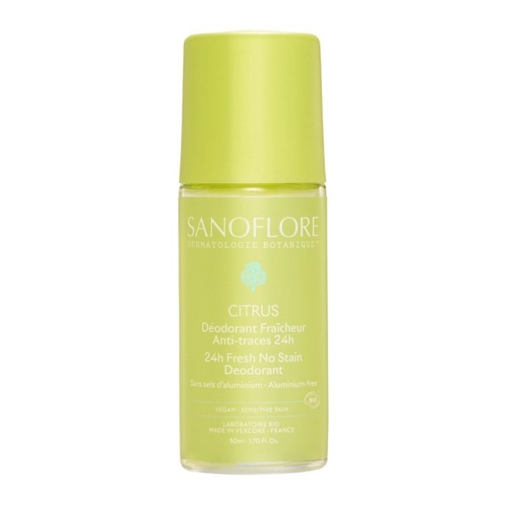 Déodorant Fraîcheur Citrus 24h Bio Roll-On 50ml - Sanoflore - IllicoPharma