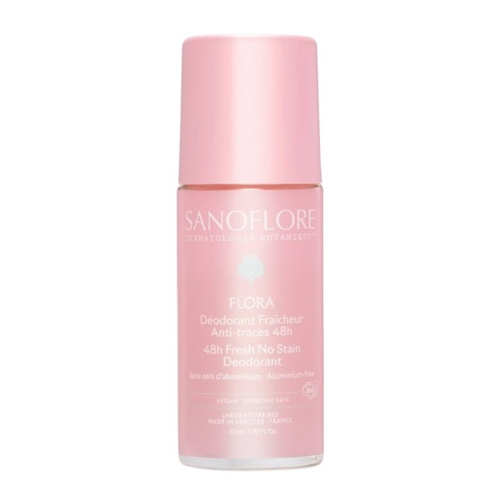 Déodorant Fraîcheur Flora 48h Bio Roll-On 2x50ml - Sanoflore - IllicoPharma