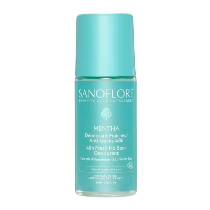 Déodorant Fraîcheur Mentha 48h Bio Roll-on 2x50ml - Sanoflore - IllicoPharma