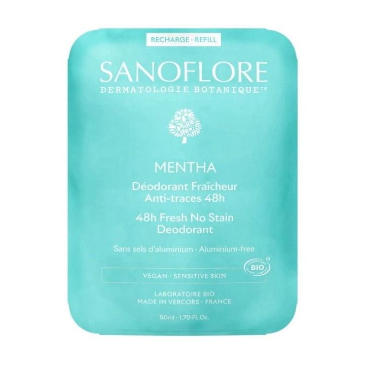 Recharge Déodorant Fraîcheur Mentha 48h Bio 50ml - Sanoflore - IllicoPharma