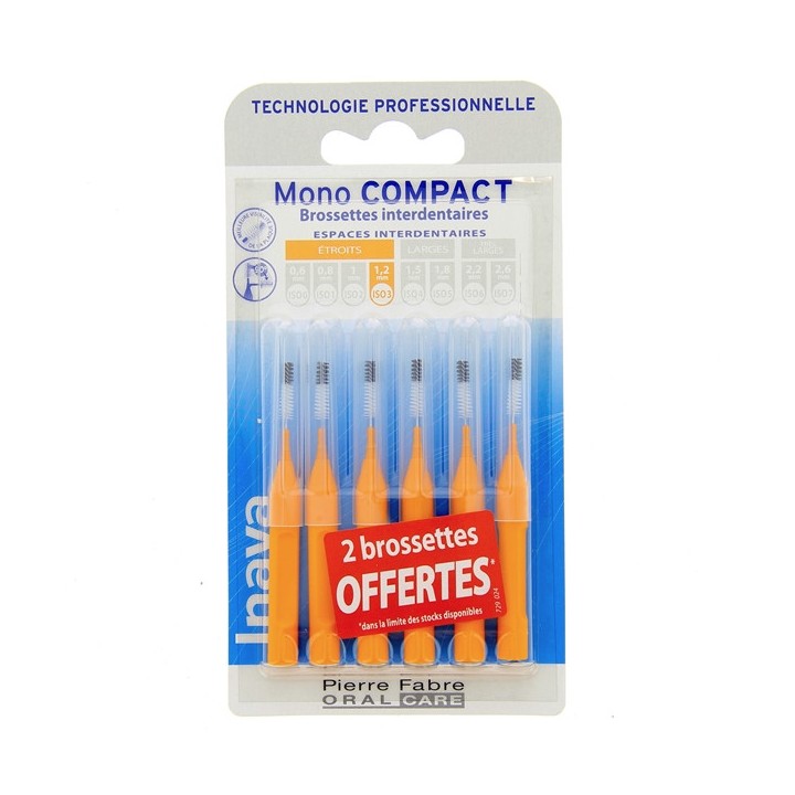 Brossettes Mono compact Orange x4 Inava