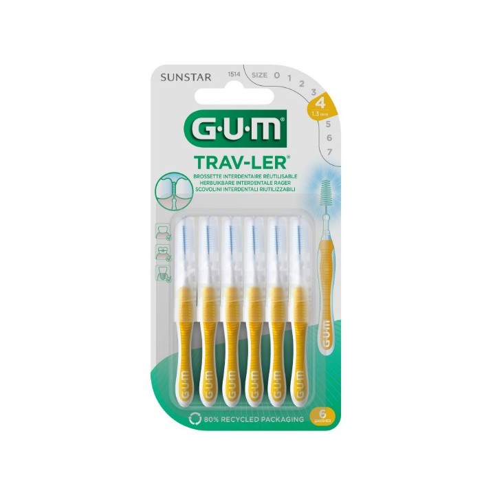 Brossettes interdentaires Trav-Ler 1,3mm x6 Gum - IllicoPharma