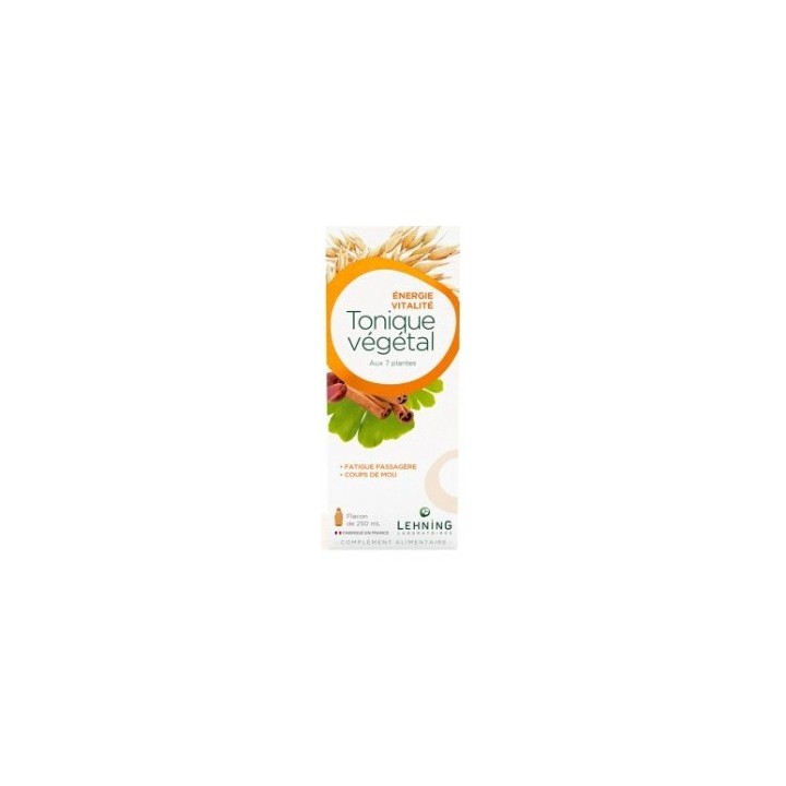 Tonique végétal - flacon 250ml - Lehning - Stimulant général & Fatigue Passagère