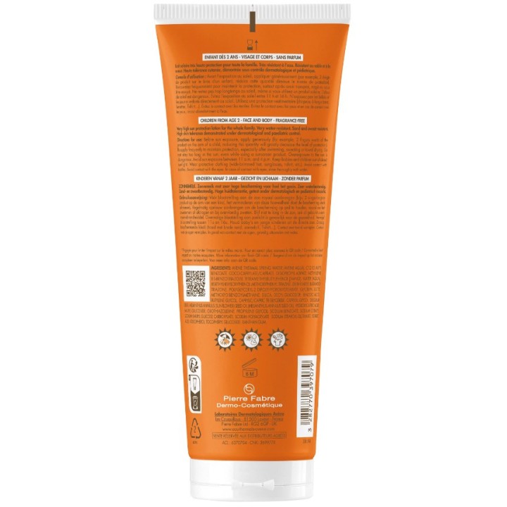 Lait Solaire Enfant Résistant SPF50+ 250ml - Avène - IllicoPharma