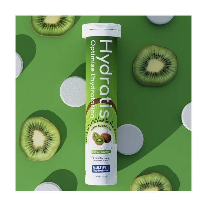 Hydratis Solution d'hydratation Arôme Kiwi x20 pastilles – IllicoPharma