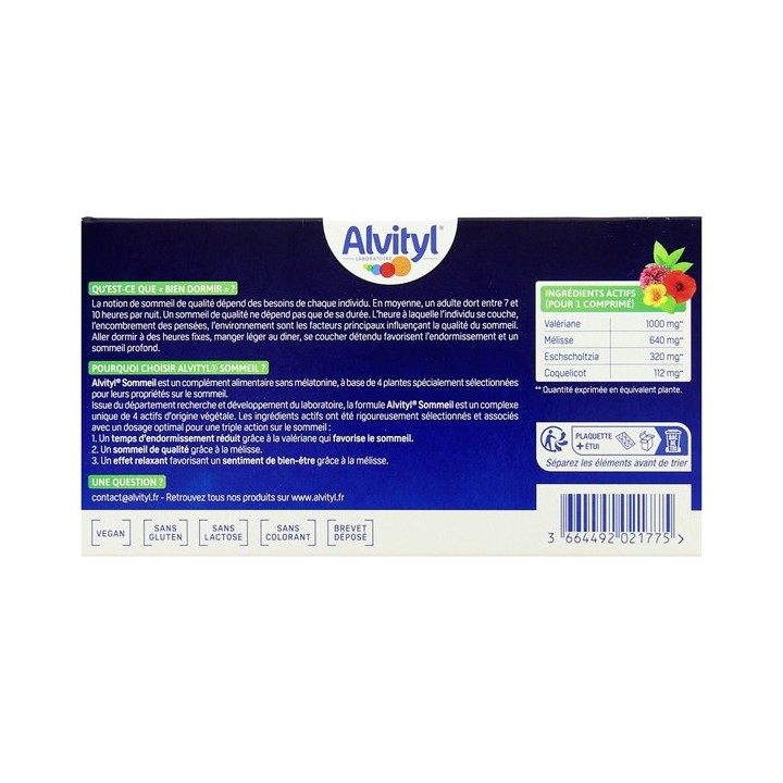 Sommeil x30cpr - Alvityl - IllicoPharma
