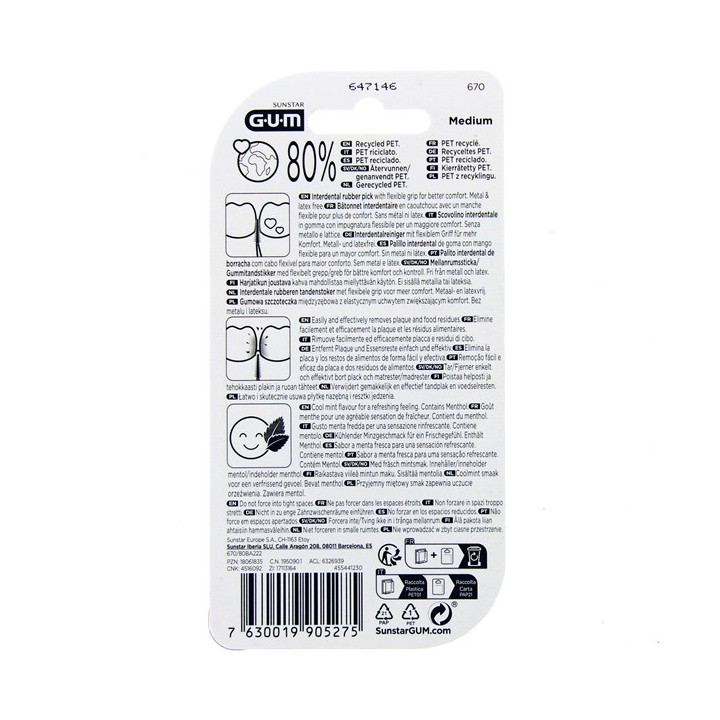 Bâtonnets Interdentaires Soft-Picks Comfort Flex Cool Mint M x80 Gum - IllicoPharma