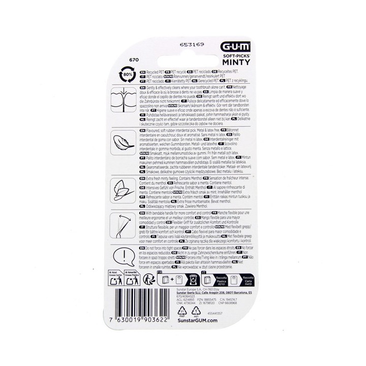 Brossettes Interdentaires Soft-Picks Comfort Flex Mint M x40 Gum - IllicoPharma
