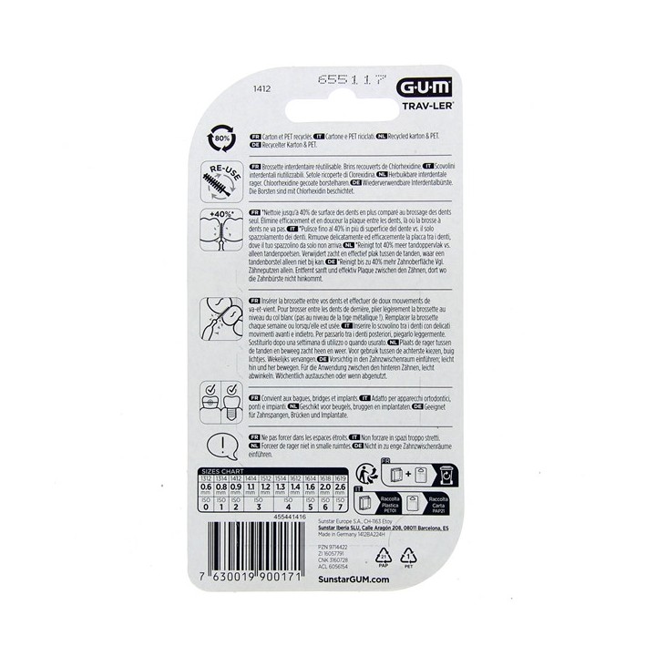 Brossettes interdentaires Trav-Ler 0,9mm x6 Gum - IllicoPharma