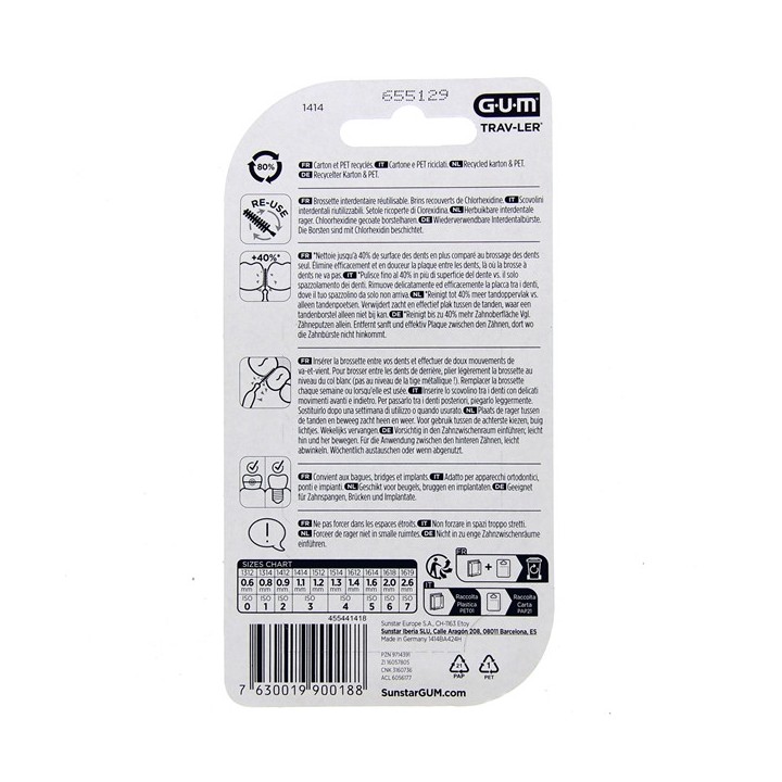 Brossettes interdentaires Trav-Ler 1,1mm x6 Gum - IllicoPharma