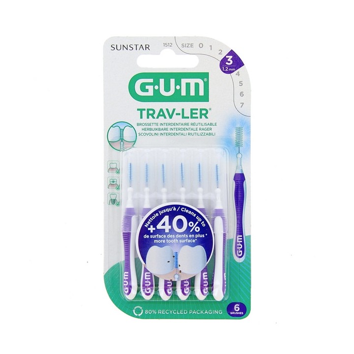 Brossettes interdentaires Trav-Ler 1,2mm x6 Gum - IllicoPharma