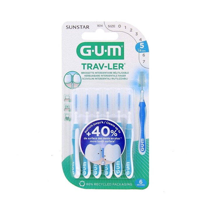 Brossettes interdentaires Trav-Ler 1,6mm x6 Gum - IllicoPharma