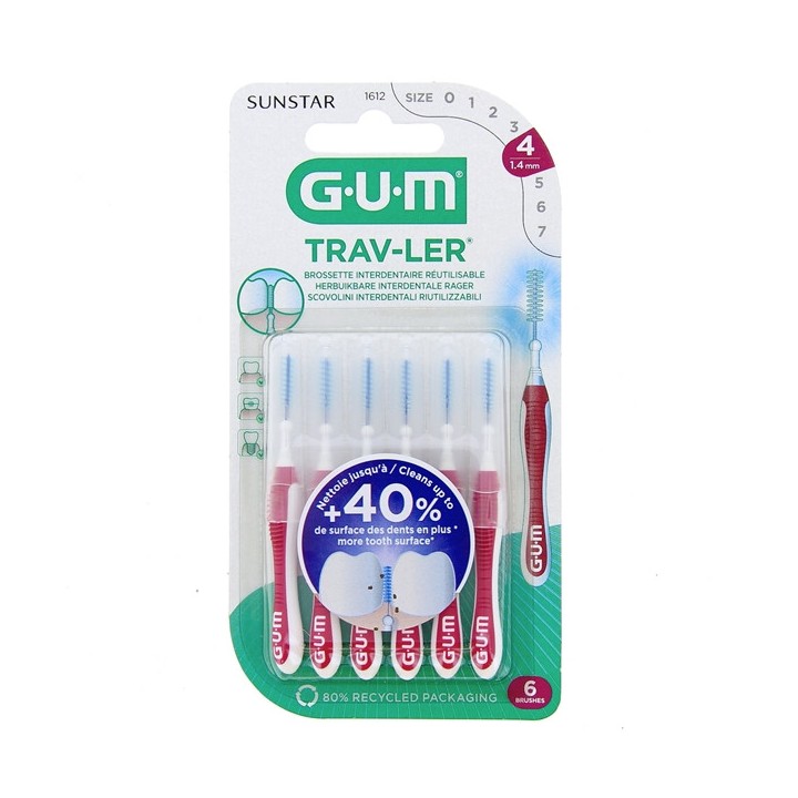 Brossettes interdentaires Trav-Ler 1,4mm x6 Gum - IllicoPharma