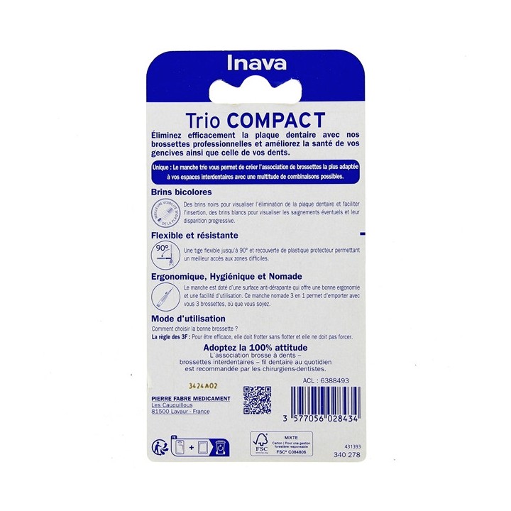 Trio Compact 4/4/4 Brossettes Interdentaires Inava - IllicoPharma