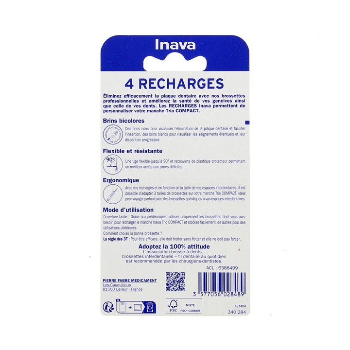 Trio Compact Recharges Brossettes Interdentaires Rouge x4 Inava - IllicoPharma