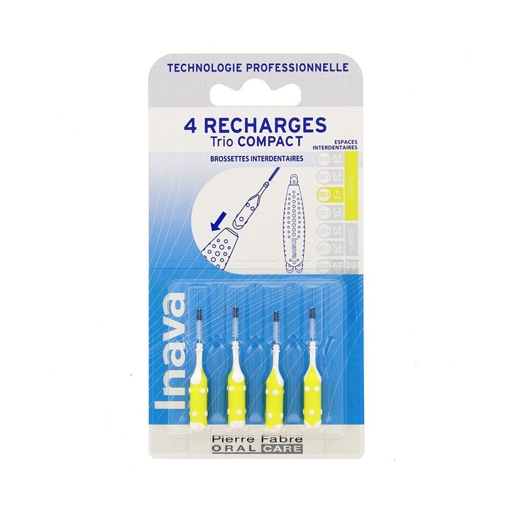 Trio Compact Recharges Brossettes Interdentaires Jaune x4 Inava - IllicoPharma