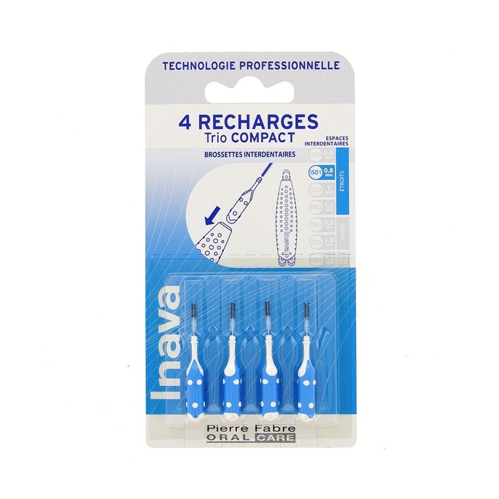 Trio Compact Recharges Brossettes Interdentaires Bleu x4 Inava - IllicoPharma