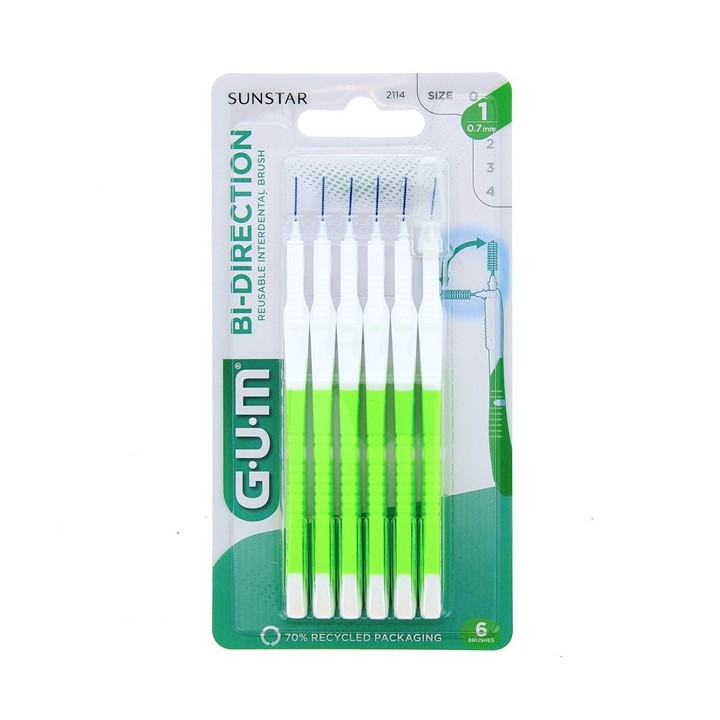 Brossettes Interdentaires Bi-direction 2en1 - Gum - IllicoPharma