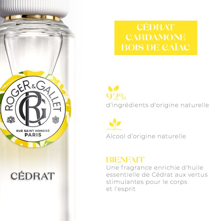 Eau Parfumée Bienfaisante Cédrat 30ml – Roger & Gallet – IllicoPharma
