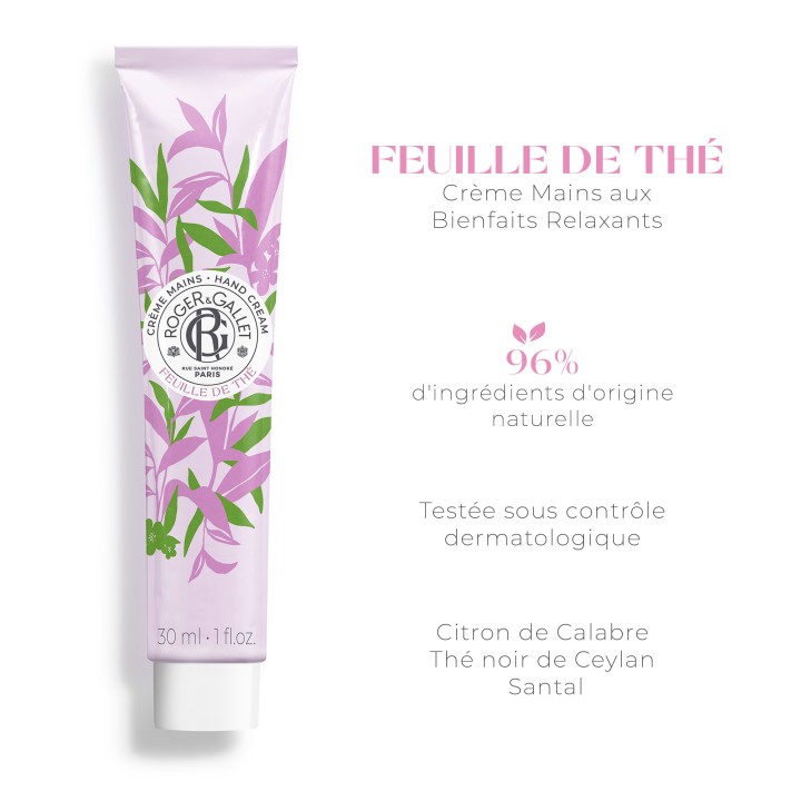 Crème Mains Bienfaisante Feuille de Thé 30ml – Roger & Gallet – IllicoPharma