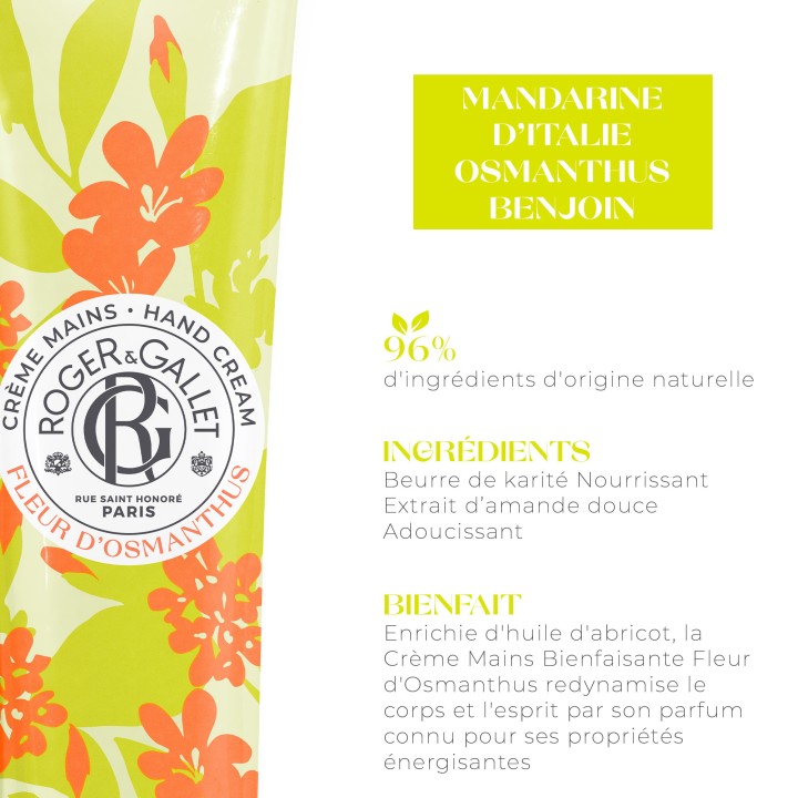 Crème Mains Bienfaisante Fleur D'Osmanthus 30ml – Roger & Gallet – IllicoPharma