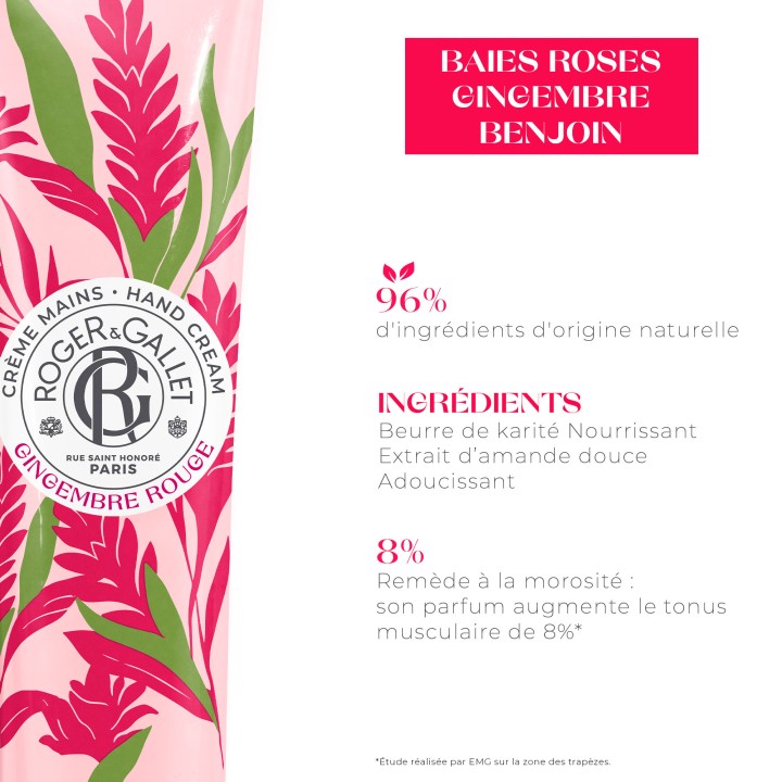 Crème Mains Bienfaisante Gingembre Rouge 30ml – Roger & Gallet – IllicoPharma