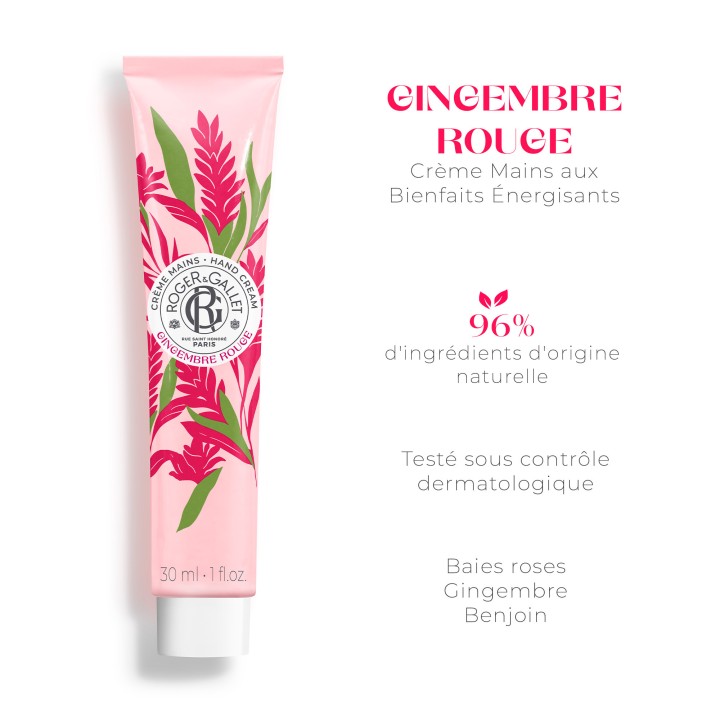 Crème Mains Bienfaisante Gingembre Rouge 30ml – Roger & Gallet – IllicoPharma