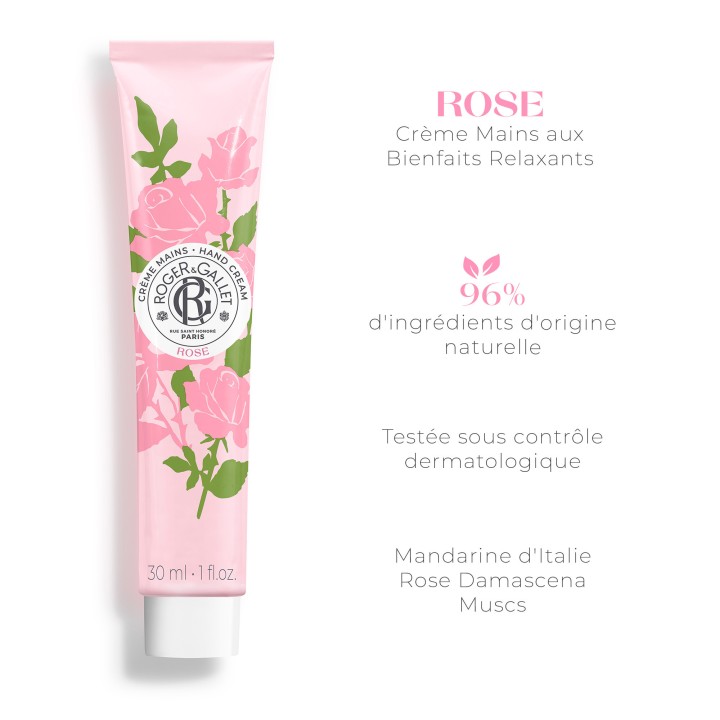 Crème Mains Bienfaisante Rose 30ml – Roger & Gallet – IllicoPharma