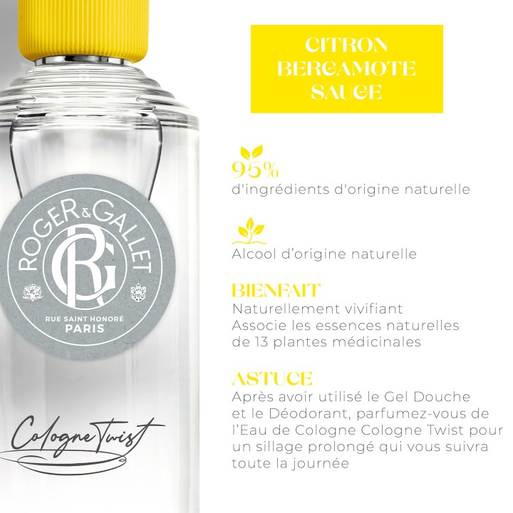 Eau de Cologne Twist Homme 100ml – Roger & Gallet – IllicoPharma