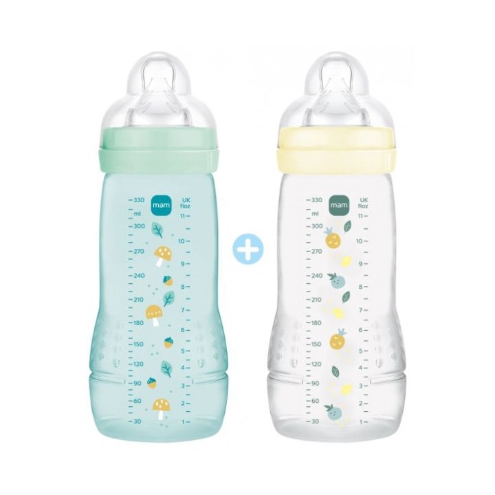 Easy Active 2ème âge Biberons - Ice + Pearl - 2x330ml - MAM - IllicoPharma