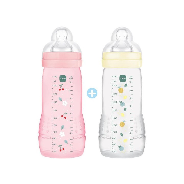 Easy Active 2ème âge Biberons - Berry + Pearl - x2 - MAM - IllicoPharma