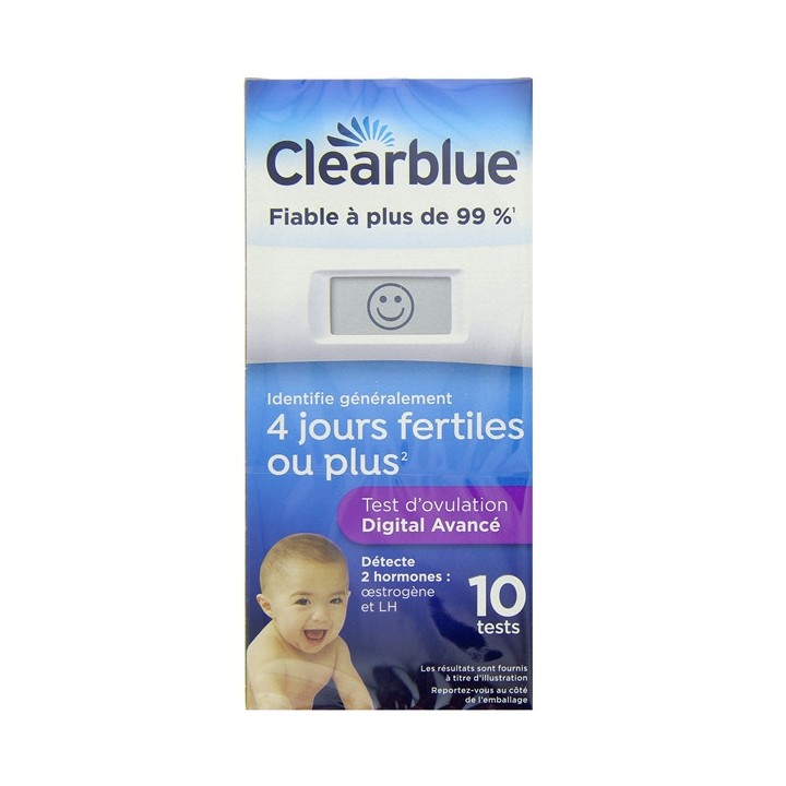 Clearblue Test d'Ovulation Digital Avancé 2 Hormones x10 - IllicoPharma