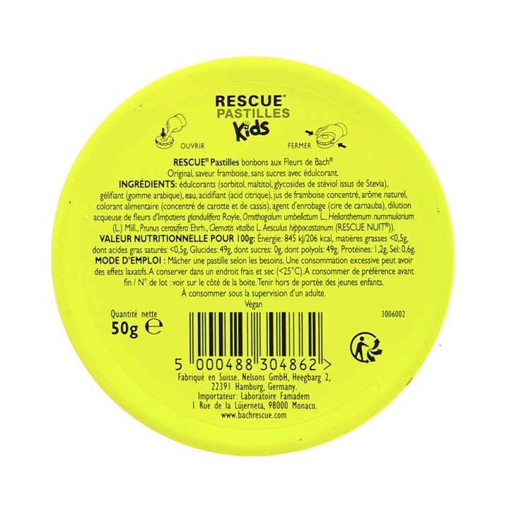 Rescue Kids Nuit Pastilles Jolis Rêves Framboise 50g - IllicoPharma