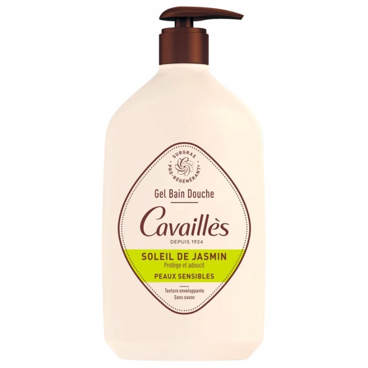 Gel bain douche Soleil de Jasmin Surgras 1L Cavaillès - IllicoPharma