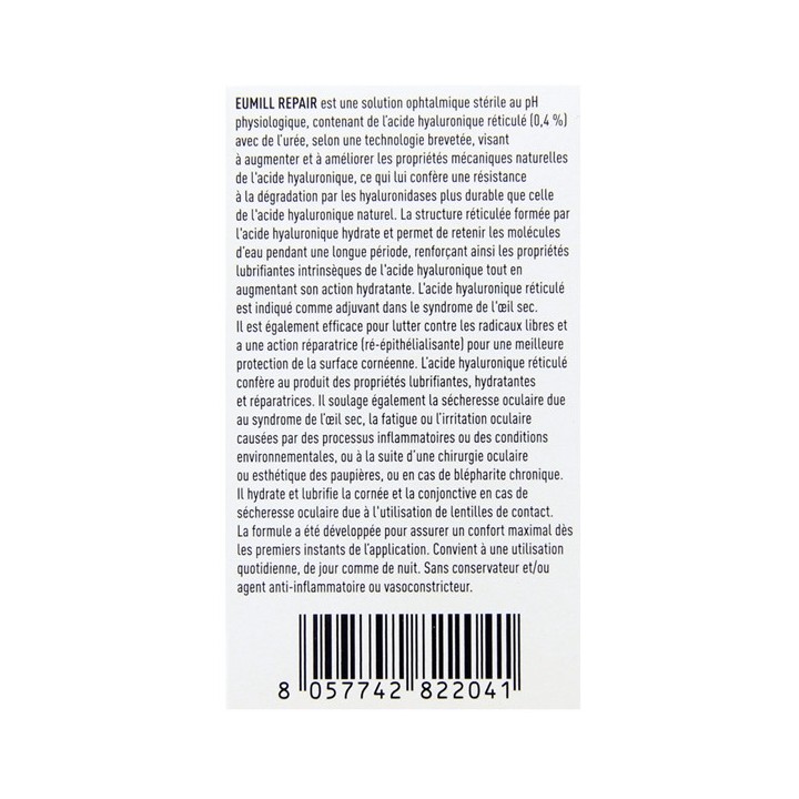 Eumill repair sécheresse oculaire 10ml 