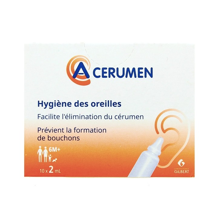 A-Cerumen Hygiène des Oreilles 10x2ml - Gilbert - IllicoPharma