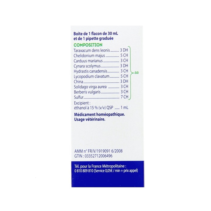 Hépatyl 30ml - Boiron Véto - Produits vétérinaires
