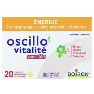 Oscillo Vitalité Adultes 50+ x20cpr effervescents - Boiron - IllicoPharma