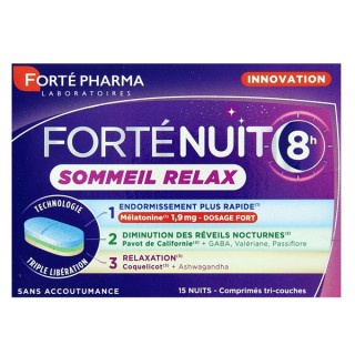 Forté Nuit 8h Sommeil Relax x15cpr tri-couches - Forté Pharma - IllicoPharma