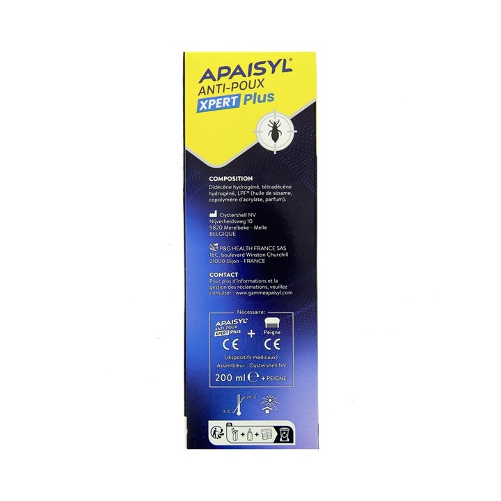 Apaisyl Anti-Poux Xpress Plus 200ml + Peigne - IllicoPharma