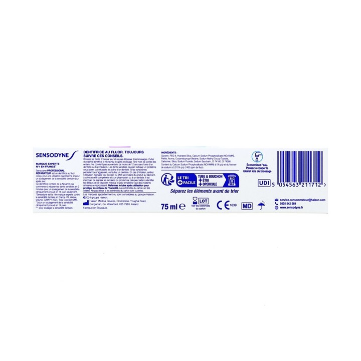Dentifrice Professional Réparateur Nettoyage Intense 75ml - Sensodyne - IllicoPharma