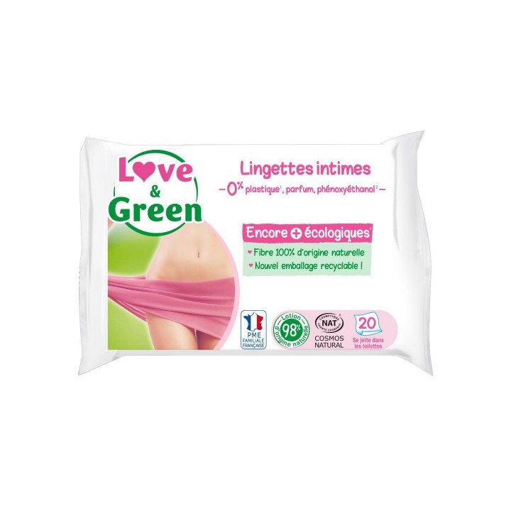 Lingettes Intimes x20 - Love & Green - IllicoPharma