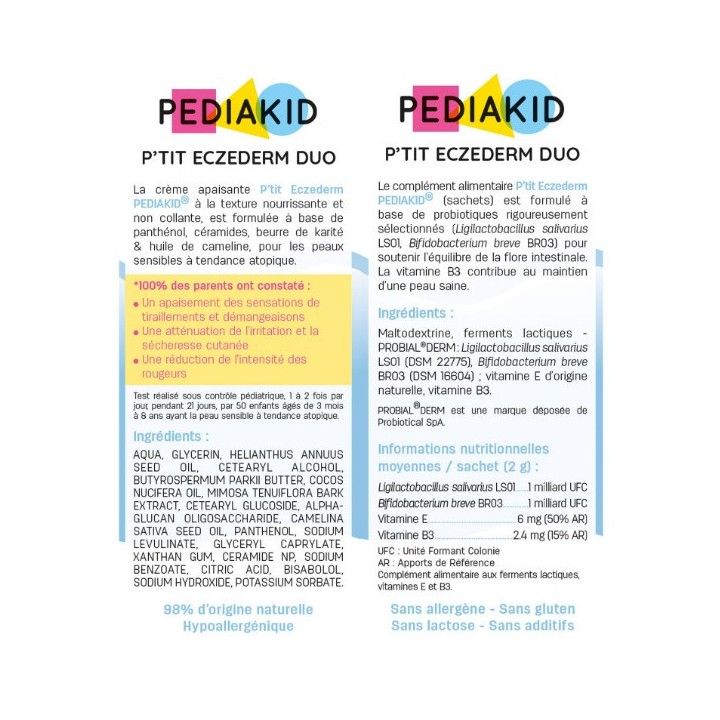 Pediakid P'tit Eczederm Duo x10 sachets + Tube 40ml - Pharmacie en ligne Illicopharma