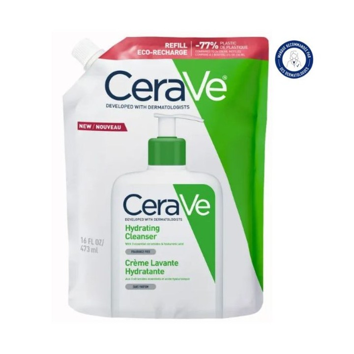 Crème Lavante Hydratante Éco-Recharge 473ml CeraVe - IllicoPharma