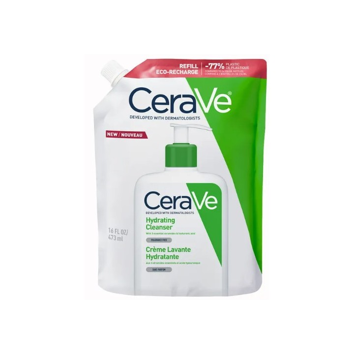Crème Lavante Hydratante Éco-Recharge 473ml CeraVe - IllicoPharma