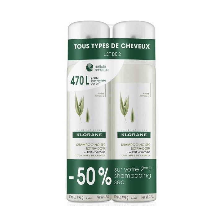 Shampooing Sec Avoine Spray 2x150ml - Klorane - IllicoPharma