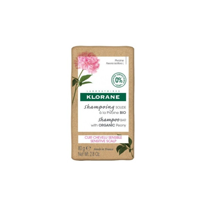 Shampoing Solide Pivoine Bio 80g - Klorane - IllicoPharma