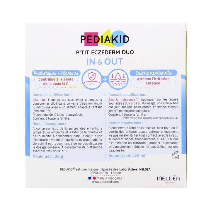 Pediakid P'tit Eczederm Duo x10 sachets + Tube 40ml - Pharmacie en ligne Illicopharma