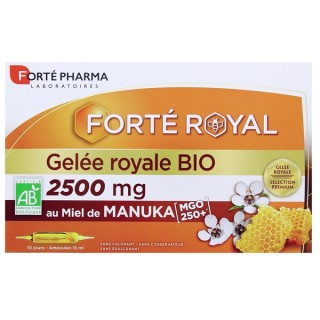 Forté Royal Gelée Royale Bio 2500mg Miel Manuka x10 ampoules - Forté Pharma - IllicoPharma
