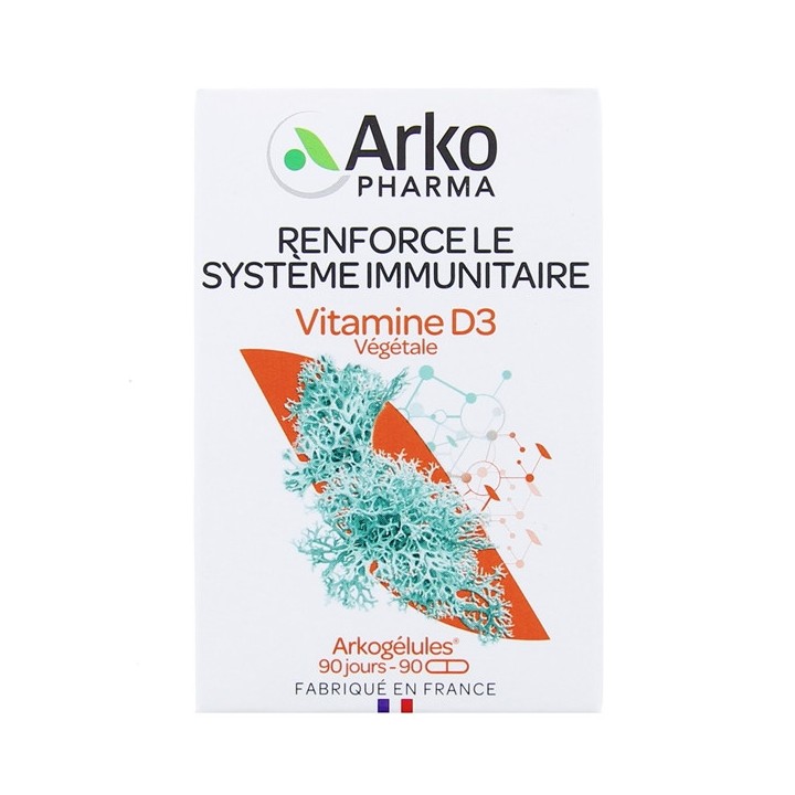 Arkogélules Vitamine D3 végétale - 90 gélules - Arkopharma - IllicoPharma